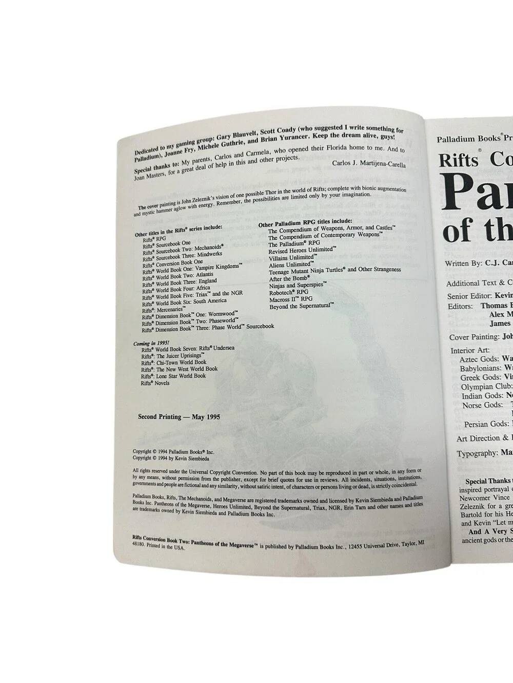 Pantheons Of The Megaverse Palladium Books Presents Rifts Conversion Book 2